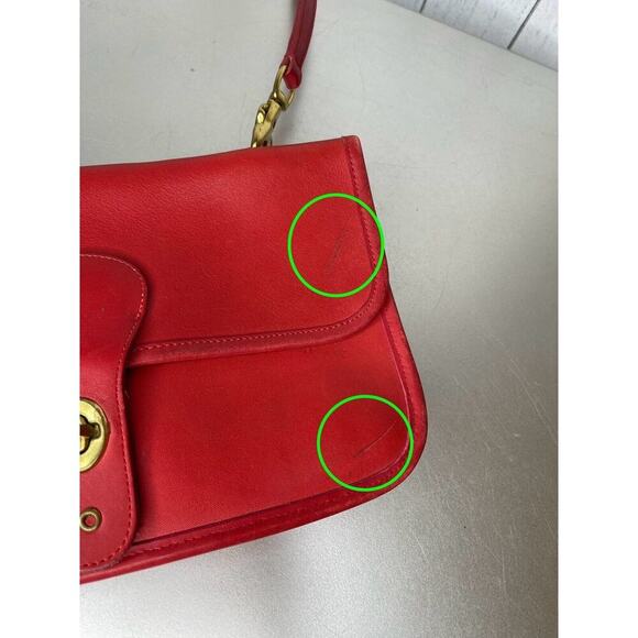 Vintage COACH Bonnie Cashin Double Turnlock Twin Clutch Shoulder Bag RED *RARE* - Picture 9 of 13